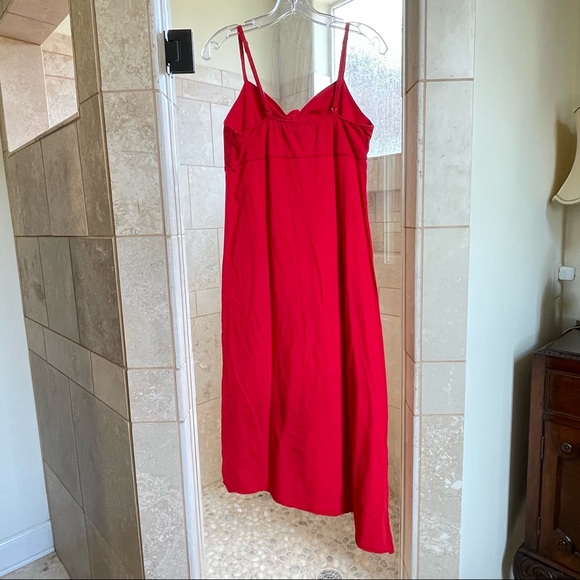 Vintage L.E.I. red 100% cotton spaghetti strap maxi sleepwear dress - Picture 6 of 10